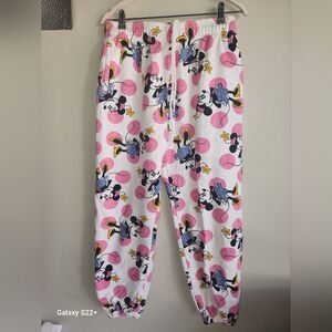 Minnie Mouse Women's Pink and White Sweat Pants (M).  G15